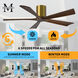 Atlas Irene-5H 60 inch Brushed Brass with Walnut Tone Blades Flush Mount Paddle Fan, Flush Mounted